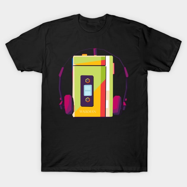 walkman retro pop art T-Shirt by cool pop art house